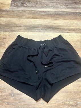 H&M Black Lounge Shorts Drawstring High Waist Comfy Basic